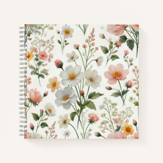 Cuaderno bloc de notas impreso en flor