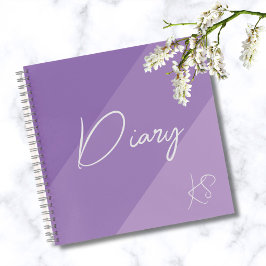 Cuaderno Bloc de notas inicial de Personalizado morado