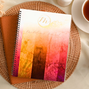 Cuaderno Bloc de notas iridiscente monograma elegante