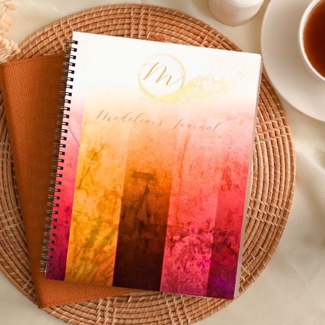 Cuaderno Bloc de notas iridiscente monograma elegante (Subido por el creador)