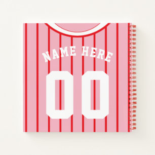 Cuaderno Bloc de notas Jersey de Jersey de Béisbol