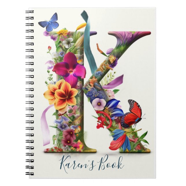 Cuaderno Bloc de notas K de carta personalizada (Frente)