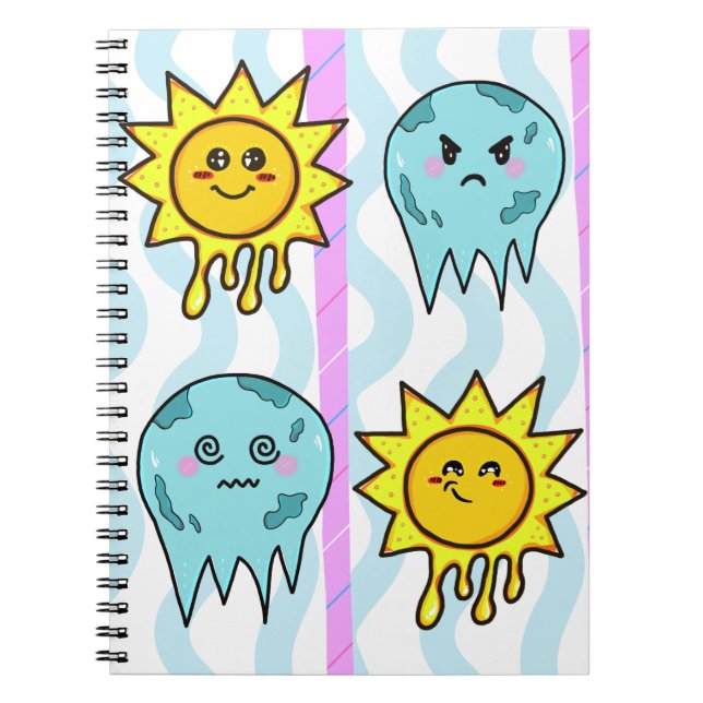 Cuaderno Bloc de notas Kawaii Liquid Sunshine & Frozen Moon (Frente)