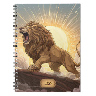 Cuaderno Bloc de notas Leo Zodiac - León con luz solar ruid