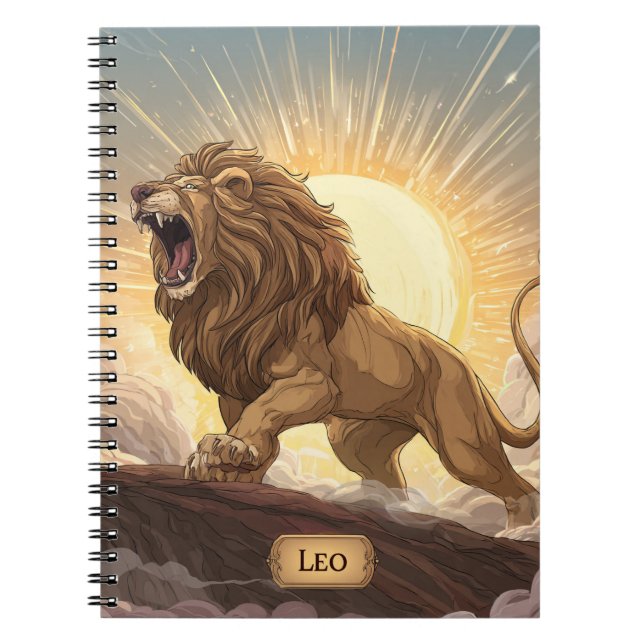 Cuaderno Bloc de notas Leo Zodiac - León con luz solar ruid (Frente)
