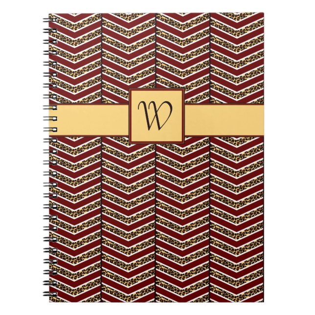 Cuaderno Bloc de notas Leopard Print Chevron (Frente)