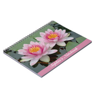 Cuaderno Bloc de notas Lotus de lirio flotante rosa