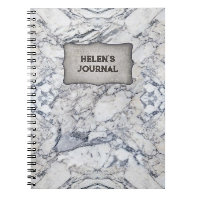 Cuaderno Bloc de notas "Marble" con su nombre (Frente)