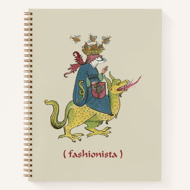 Cuaderno Bloc de notas medieval de moda (Anverso)