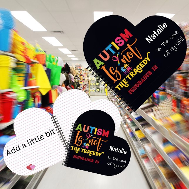 Cuaderno Bloc de notas mensual de aceptación de autismo per (Commemorate Autism Acceptance Month with a personalized touch through our heart-shaped notebook.)