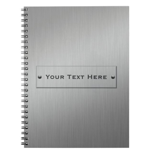 Cuaderno bloc de notas metalizado personalizado Aspecto (Frente)
