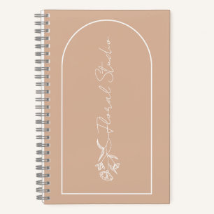 Cuaderno Bloc de notas Minimalista de estudio de flores de 