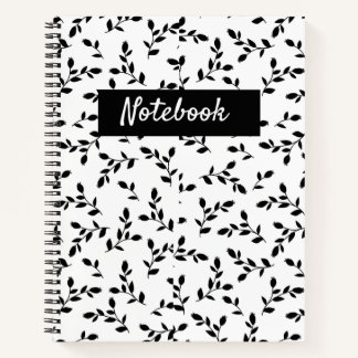 Cuaderno Bloc de notas minimalista de hoja de flores