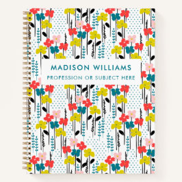 Cuaderno Bloc de notas minimo moderno de flores