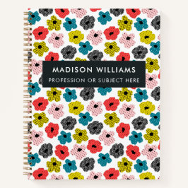 Cuaderno Bloc de notas minimo moderno de flores