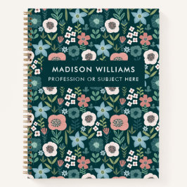 Cuaderno Bloc de notas minimo moderno de flores