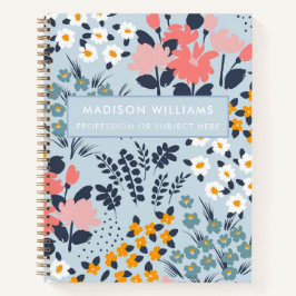 Cuaderno Bloc de notas minimo moderno de flores