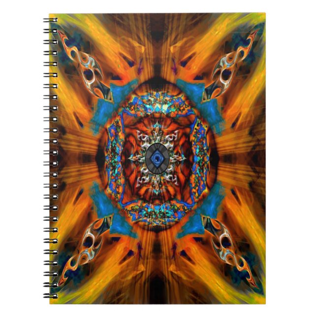 Cuaderno Bloc de notas místico de espiral fractal (Frente)