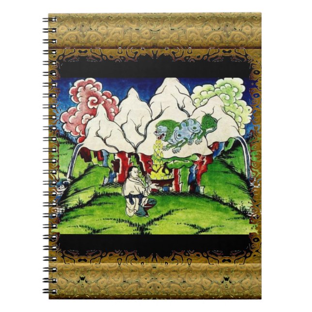 Cuaderno Bloc de notas mitológico de espiral de león (Frente)