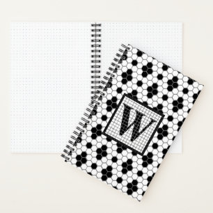 Cuaderno Bloc de notas monograma de impresión en mosaico he