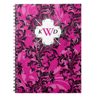 Cuaderno Bloc de notas Monogramado en blanco y negro