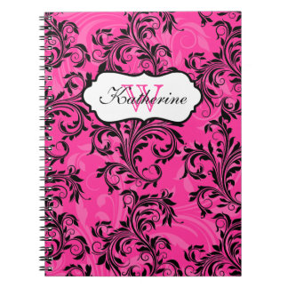 Cuaderno Bloc de notas Monogramado en blanco y negro