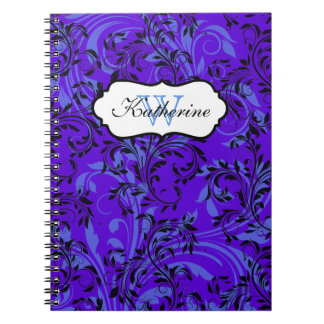 Cuaderno Bloc de notas Monogramado Morado Azul Negro