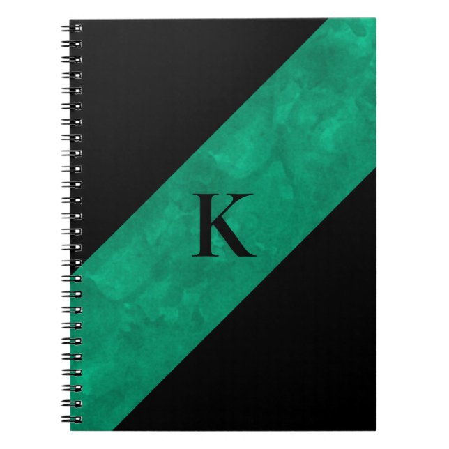 Cuaderno Bloc de notas monogramado negro (Frente)