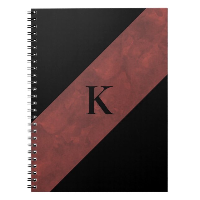 Cuaderno Bloc de notas monogramado negro (Frente)