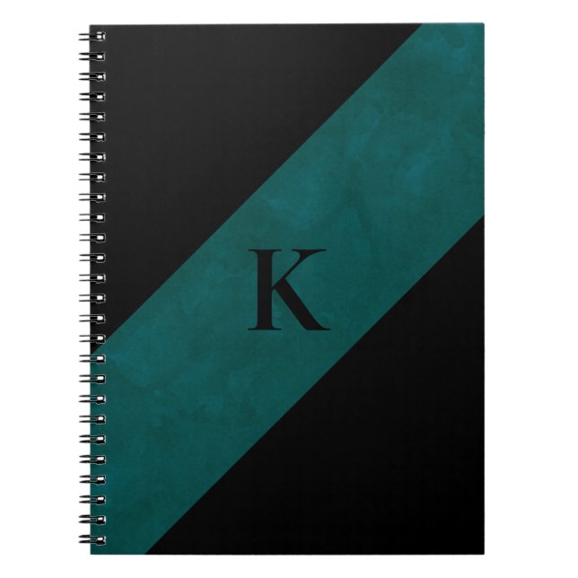 Cuaderno Bloc de notas monogramado negro (Frente)