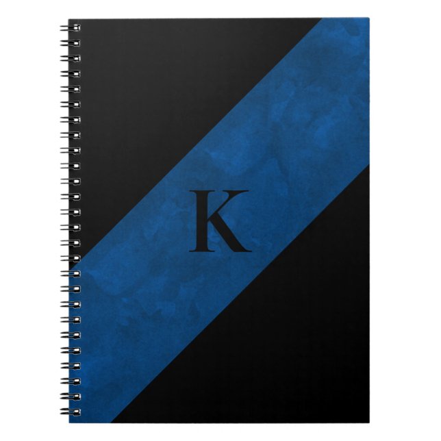 Cuaderno Bloc de notas monogramado negro (Frente)