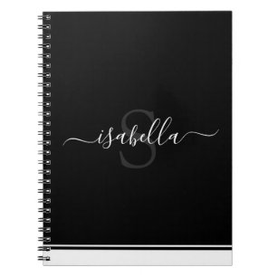 Cuaderno Bloc de notas monogramado simple y elegante