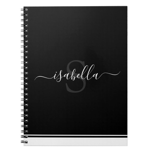 Cuaderno Bloc de notas monogramado simple y elegante (Frente)