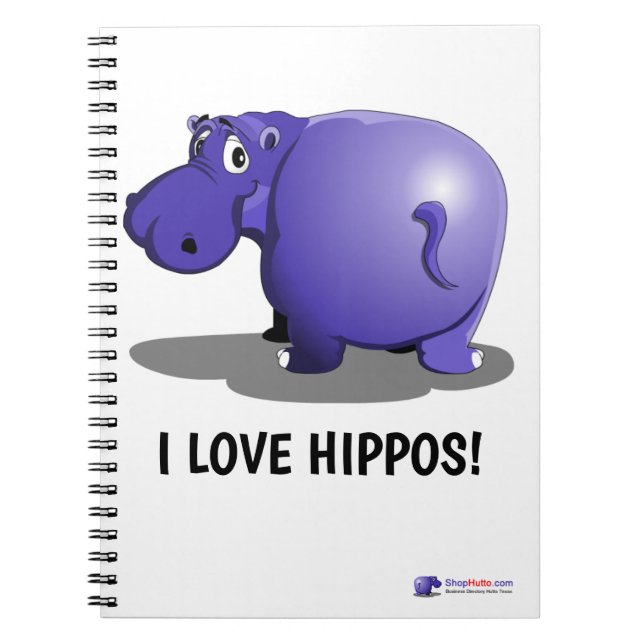 Cuaderno Bloc de notas morado de Hippo (Frente)