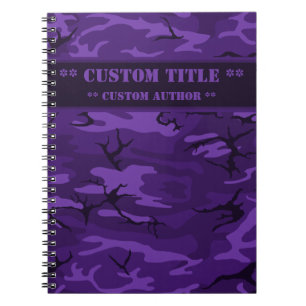 Cuaderno Bloc de notas morado oscuro con título/bloque de