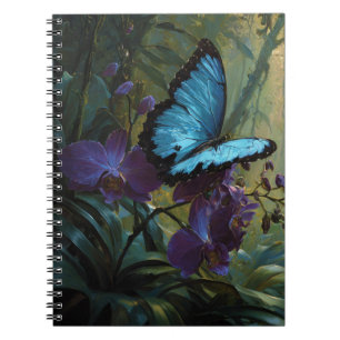 Cuaderno Bloc de notas Morpho Orquid Jungle Azul