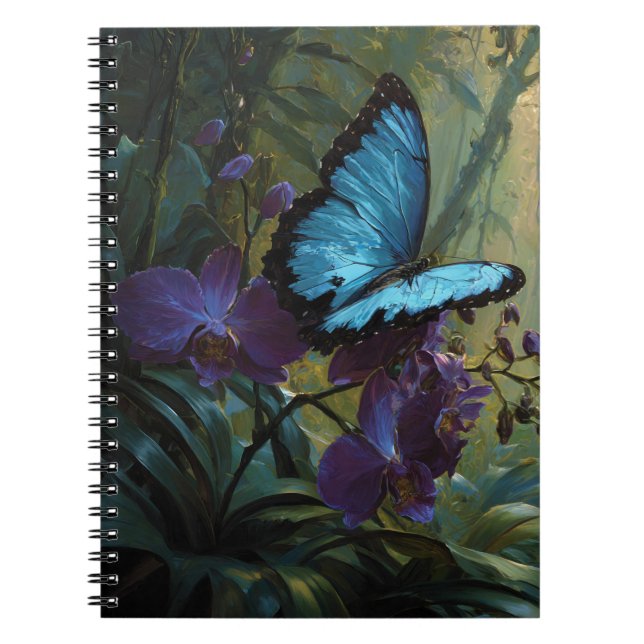 Cuaderno Bloc de notas Morpho Orquid Jungle Azul (Frente)