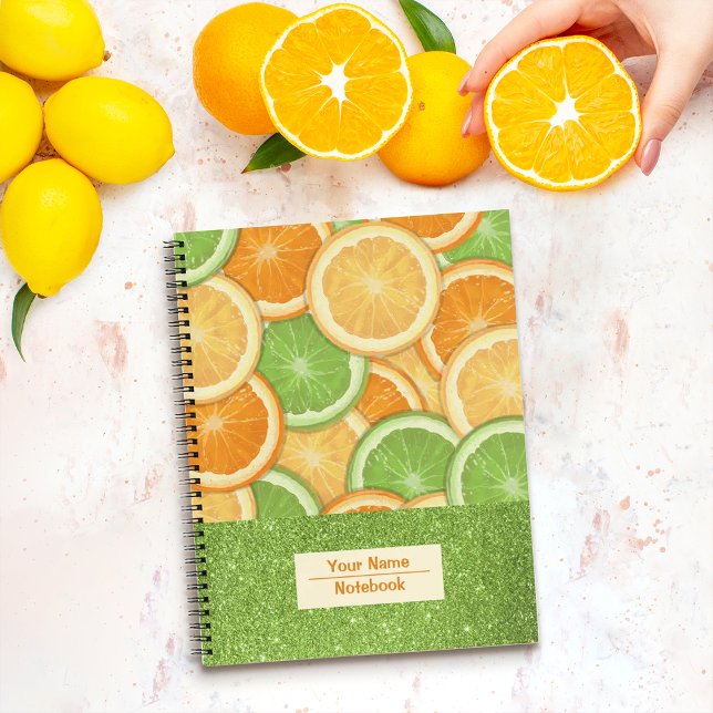 Cuaderno bloc de notas Naranja de cortes de patrones (Pattern Slices Orange Notebook
)