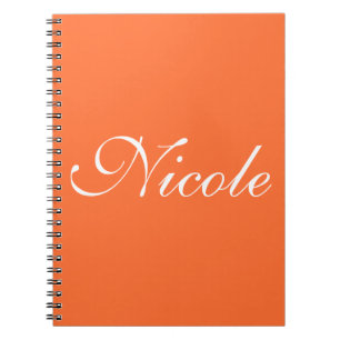 Cuaderno Bloc de notas naranja, nombre personalizado