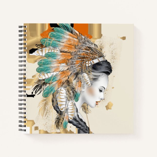 Cuaderno Bloc de notas nativo-americano personalizado (Anverso)