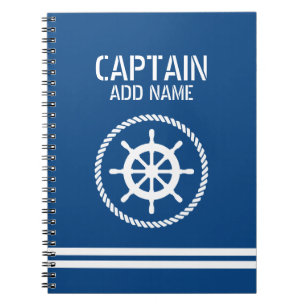 Cuaderno bloc de notas náutico del registro del capitán con