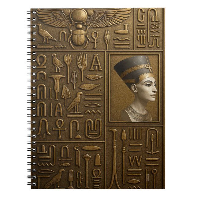 Cuaderno Bloc de notas Nefertiti Hieroglyph (Frente)