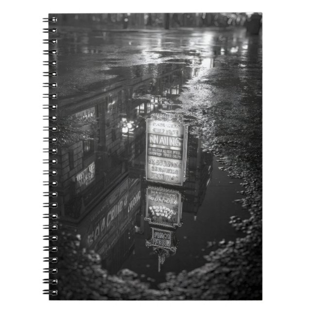 Cuaderno Bloc de notas Neon City Reflection Rain (Frente)