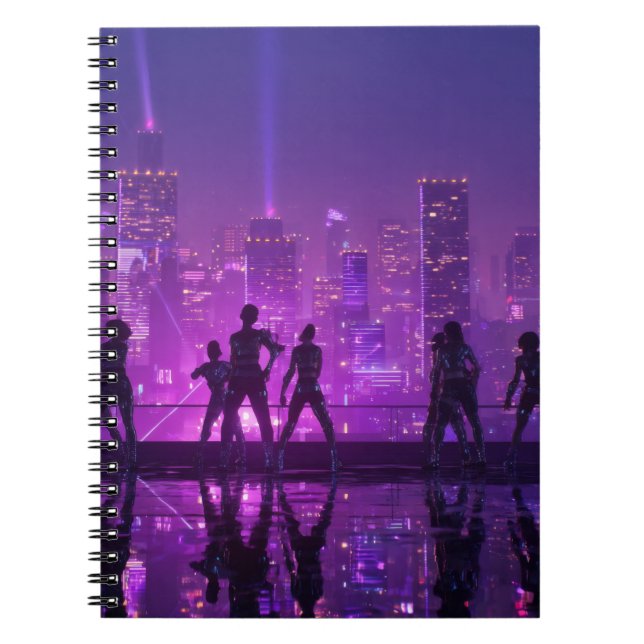 Cuaderno Bloc de notas Neon Skyline Dance Crew (Frente)