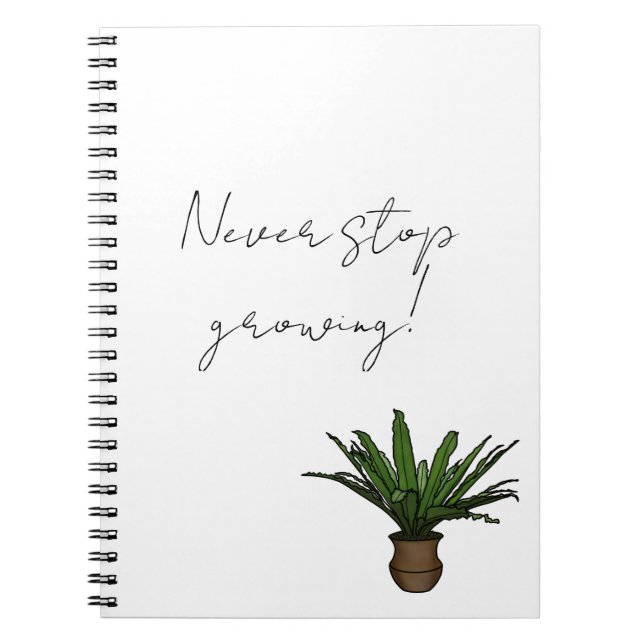 Cuaderno Bloc de notas "Nunca dejes de crecer" con fábrica  (Frente)