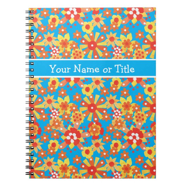 Cuaderno Bloc de notas o Journal de personalizable, flores  (Frente)