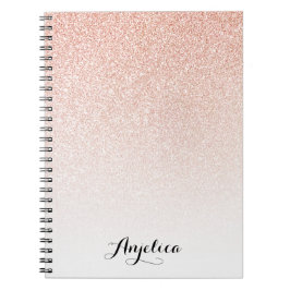 Cuaderno Bloc de notas Ombre Nombre de Purpurina Ombre Gold