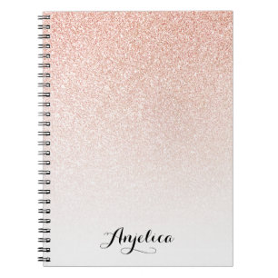 Cuaderno Bloc de notas Ombre Nombre de Purpurina Ombre Gold
