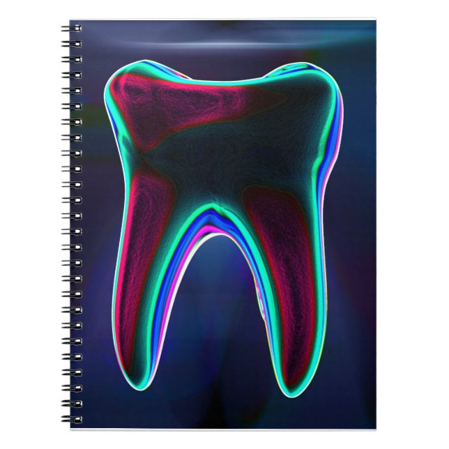 Cuaderno Bloc de notas ortodoncista sobre los dientes azule (Frente)