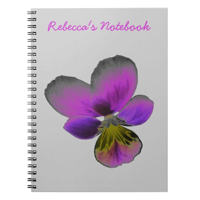 Cuaderno Bloc de notas Pansy Wild Dark Purple Personalizabl (Frente)